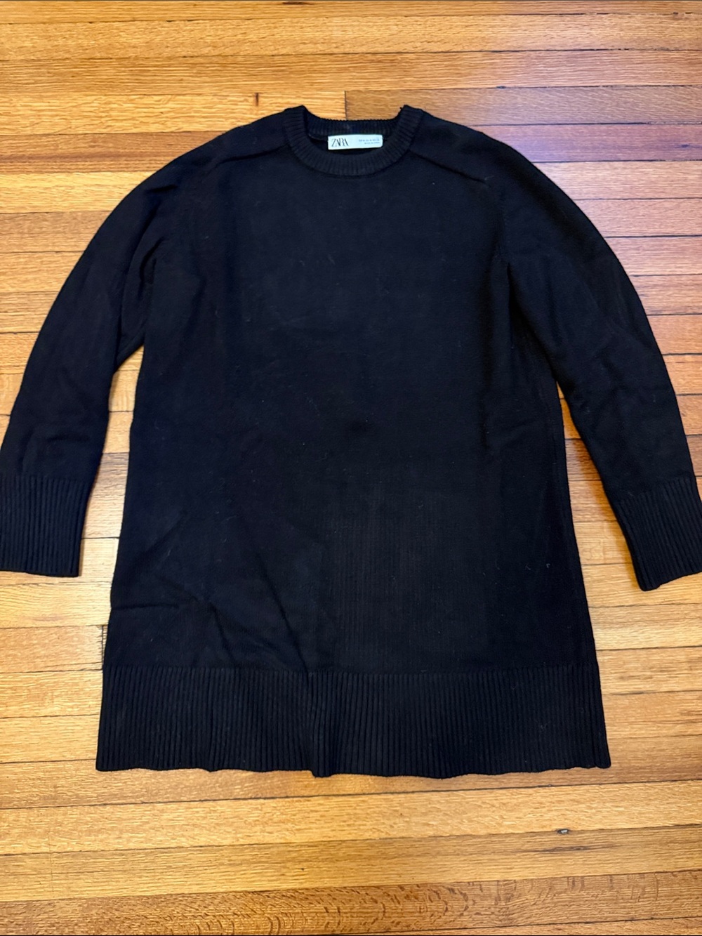 Zara Black Mini Sweater Dress